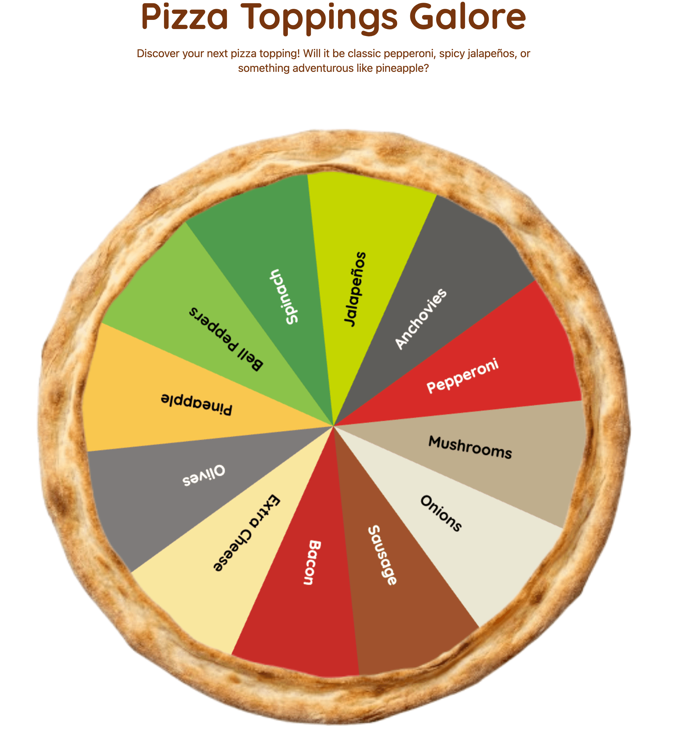 RandomWheel pizza theme